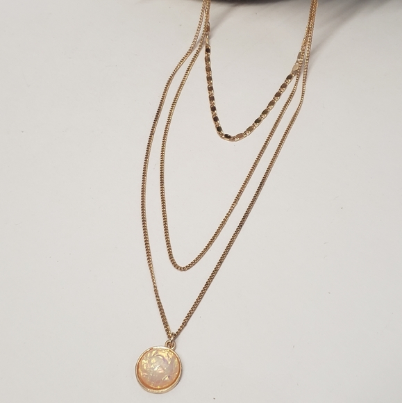 Gorgeous 3 Layer Gold tone Necklace - Picture 6 of 8